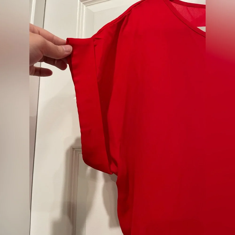 SHEIN- Red Blouse- Size Large